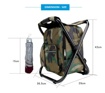 Zaino Sgabello Pieghevole Pesca Caccia Outdoor  - Immagine 1 di 4
