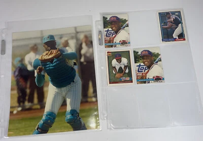  Charles Johnson Miami Florida Marlins  8x10 Photo + 4 Baseball Cards - Image 1 of 4