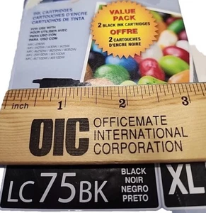 Cartucce inchiostro nero originali Brother LC75BK XL alta resa confezione da 2 nuove sigillate - Foto 1 di 9