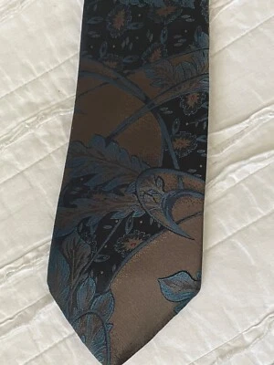 Corbata de montaje para hombres hojas seda vintage trabajo negocios usada en excelente estado Navidad Foto 1 de 4