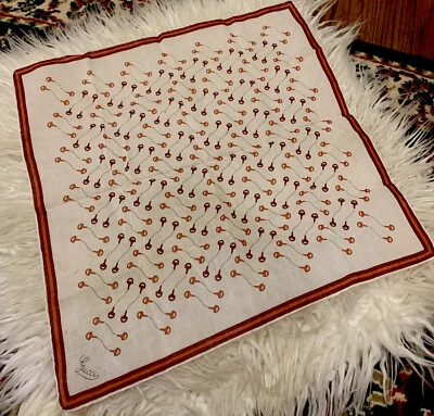 Vintg.Rare Authentic Gucci 70’s Floating Horsebit Handkerchief Neckerchief Small - Image 1 of 4