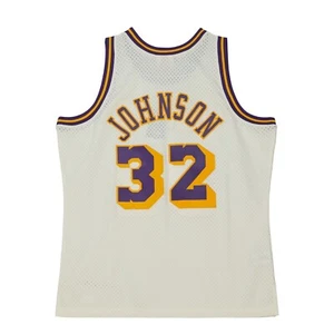 Magic Johnson Mitchell & Ness Swingman Los Angeles Lakers 1984 Jersey - Cream - Picture 1 of 4