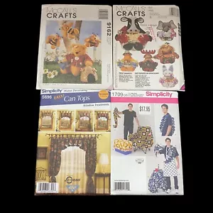 Lot of 4 Craft Patterns McCalls 9162 6662 Simplicity 5696 1709 New Uncut FF - Picture 1 of 9
