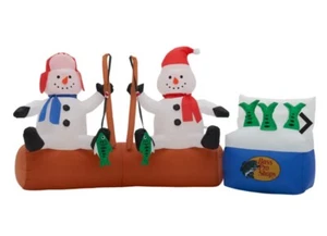 Bass Pro Weihnachten aufblasbar Frosty Fischer Angeln 7 Fuß lang (4’x7’) Neu im Karton - Bild 1 von 5