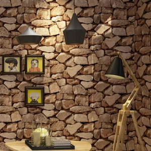 9.5M/Roll Stone Wallpaper 3D Effect Vinyl Wallcovering For Living Room Decor,UK - Picture 1 of 14