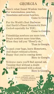 Gedicht Lob Möglichkeiten Essen Gastfreundschaft Georgiens 1954 Postkarte - Bild 1 von 2