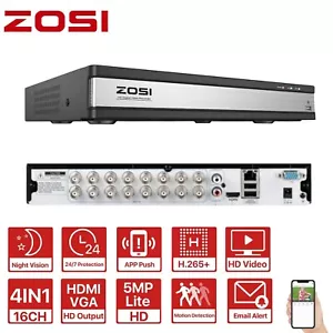ZOSI 16CH H.265+1080P FHD CCTV 4-in-1 Hybrid DVR Recorder Security Camera System - Picture 1 of 9