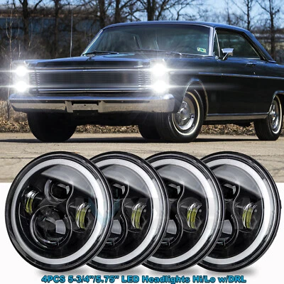 4pc 5.75" 5-3/4inch Round LED Headlights Upgrade for Ford Galaxie 500 1962-1974 - Image 1 of 4