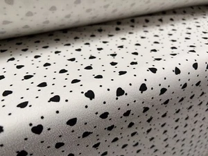 Valentino Scuba Spandex Crepe Jersey Fabric, Per Metre - Love Heart Polka Print - Picture 1 of 3
