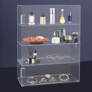 Acrylic Display Case Countertop Clear Box Dustproof Shelves Showcase with Lock - Picture 1 of 20
