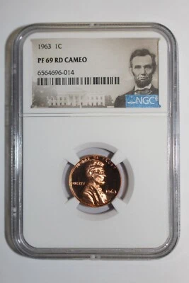 1963 Lincoln Wheat Cent NGC PF 69 RD Cameo - Image 1 of 2