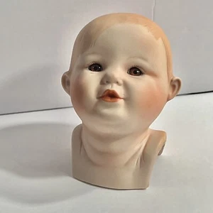 Vtg Bisque CHILD DOLL HEAD For 15” Dolls Brownish Eyes Sculpted Blonde Hair - Picture 1 of 8