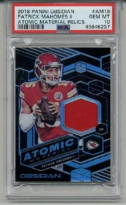 2018 PANINI OBSIDIAN ATOMIC MATERIAL RELICS PATRICK MAHOMES /100 PSA 10 LOW POP - Picture 1 of 2