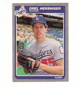 1985 Fleer 371 Orel Hershiser Los Angeles Dodgers Baseball Card MLB Nice Looking - Picture 1 of 2