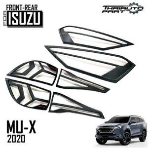 Set Tail Lamp Head lamp Cover Matte Black Logo Red Isuzu For Isuzu MU-X RJ 24-25 - Picture 1 of 12