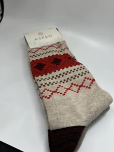 Aspen Brand Men’s Socks 2 Pairs with Decorative Pattern For Shoe Size 8-12 - Picture 1 of 8