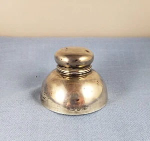 Antique capstan sterling silver inkwell Birmingham 1905 William Devenport - Picture 1 of 7