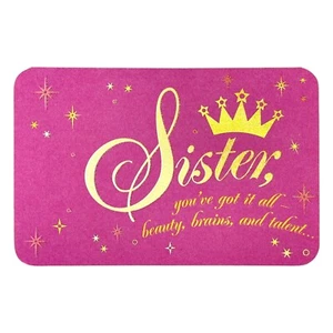 Divertida Tarjeta de CUMPLEAÑOS para HERMANA, Belleza Cerebros de American Greetings + Sobre - Imagen 1 de 5