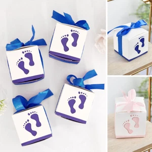25 pcs 2.5" Baby Shower Party Favors Gift Boxes Footprints Design Party Supplies - Picture 1 of 18