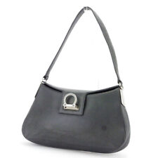 Salvatore Ferragamo shoulder bag Ganchini gray gray leather Authentic used T9924