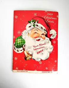 Lotto biglietti di auguri vintage Babbo Natale ammiccante carta effimera NATALE MCM anni 60 - Foto 1 di 10