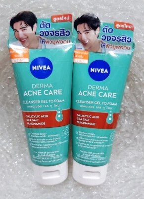 2 x Nivea Derma Acne Care Micro Cleanser Gel to Foam Nourishing the skin 90 ml. - Image 1 of 4