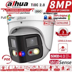 Dahua IPC-PDW3849-A180-AS-PV 8MP 180° Telecamera IP Panoramica 2 Vie Talk TiOC2.0 SMD - Foto 1 di 24