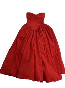 House of CB Lady Strapless Midi Dress in Scarlet - Picture 1 of 5