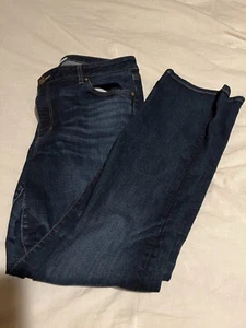327. Ann Taylor LOFT Dark Wash Straight Leg Jeans Size 32/14 - Picture 1 of 10