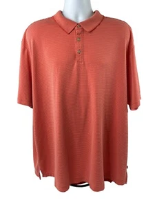 Tommy Bahama Polo Shirt Mens 2XL Salmon Short Sleeve Ribbed Modal Blend - Picture 1 of 11