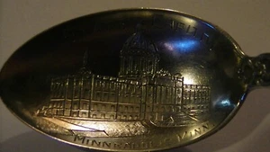 MINNEAPOLIS MINNESOTA STATE CAPITOL STERLINGSILBER SOUVENIR LÖFFEL HELLER SCHLIFF - Bild 1 von 9