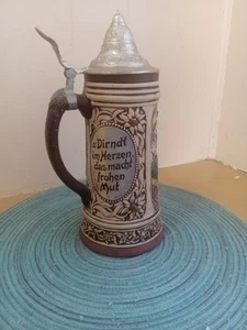 Vintage Deutsches Bundes-Gebrauchsmuster German Beer Stein Hand-painted Drm88 - Picture 1 of 4