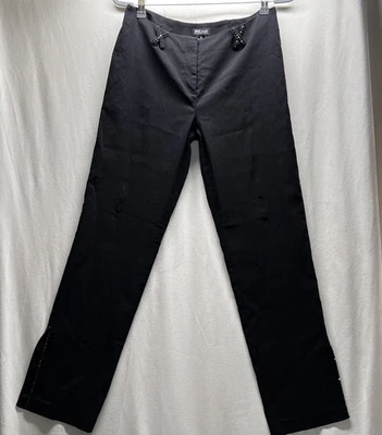 INC Stretch Black Dress Pants Size 10 Women’s Beaded Trim - Image 1 of 4