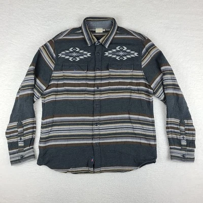 FAHERTY Doug Flannel Shirt Mens XL Gray Brown Aztec Good Feather Button Down - Image 1 of 4