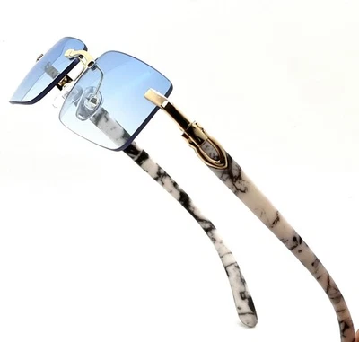 Oceanic Blue Lens Sunglasses Men Women Style Driving Light Weight Marble Legs - Image 1 of 4