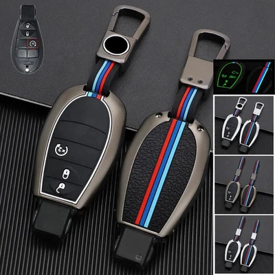 Zinc Alloy Silicone Car Key Case Cover For Jeep For Chrysler Cherokee For RAM - Image 1 of 4