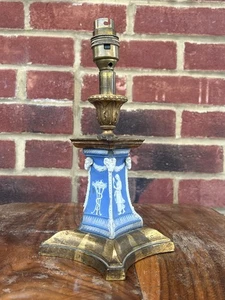 Wedgwood Exceptional 18th Century Jasperware Ormolu Candlestick Lamp - Picture 1 of 20