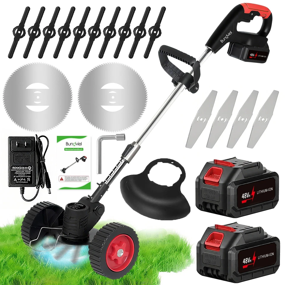 21V Elektro Akku Rasentrimmer mit 2 Akku und Ladegerät Freischneider Motorsense - Bild 1 von 4