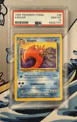 PSA 10 - Kingler 38/62 Fossil 1999 Uncommon Pokemon TCG - Image 1 of 2