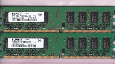 4GB 2x2GB PC2-6400 ELPIDA EBE21UE8AEFA-8G-E DDR2-800 DESKTOP Ram Memory Kit DIMM - Image 1 of 4