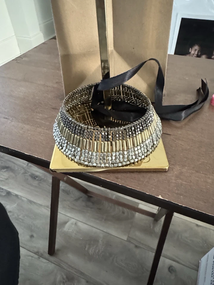 Iris Apfel & Bajalia трехцветный металлический бисер коренастый воротник заявление ожерелье - Изображение 1 из 4