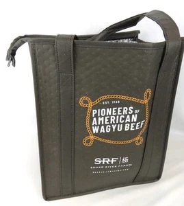 INSULATED Grocery Bag Reusable Large Cooler Shopping Tote Gray SRF Logo - Picture 1 of 8