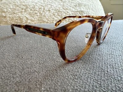 Alexander McQueen AM0049O Unisex Marco Marrón Dorado Lente de Demostración Anteojos Ovalados Foto 1 de 4