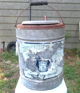 vintage Eastern Can Company galvanized can canister retro decor household farm - Picture 1 of 21