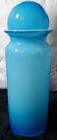 Pottery Barn 2pc Large Blue Cased Glass Canister Jar With Ball Lid 14? Tall MCM