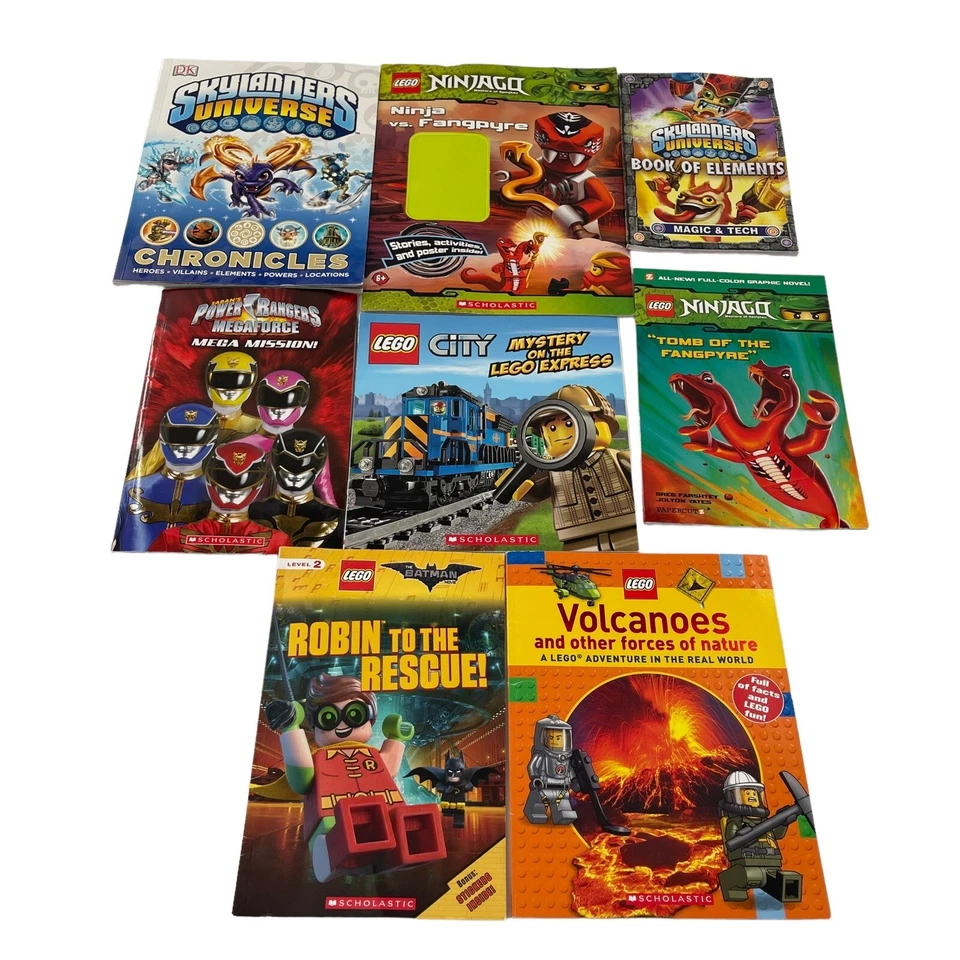 Lot Of 8 Books Volcanoes (LEGO Nonfiction) Paperback Sky landers Ninjago Bundle - Image 1 of 4