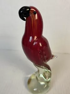 Bellissimo pappagallo stile vetro artistico rosso vibrante profondo - Foto 1 di 8