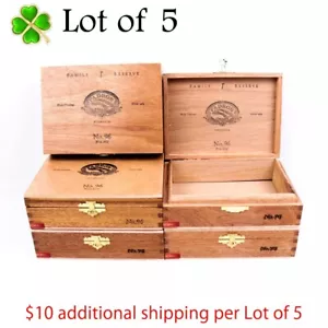 Lote de 5 Reserva Familiar Padrón Nº Caja de cigarros de madera vacía 96 6,75" x 5" x 2" - Imagen 1 de 12