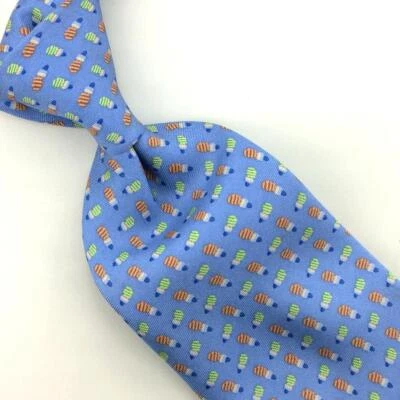 Pineda Covalin Tie Sky Blue Grn Orange Light Bulb GE Money Necktie Luxury L3 New - Image 1 of 4