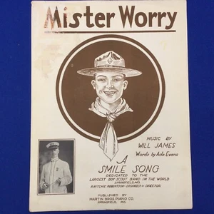 Boy Scout Cover Mister Worry A Smile Song By Will James Sheet Music - Picture 1 of 6